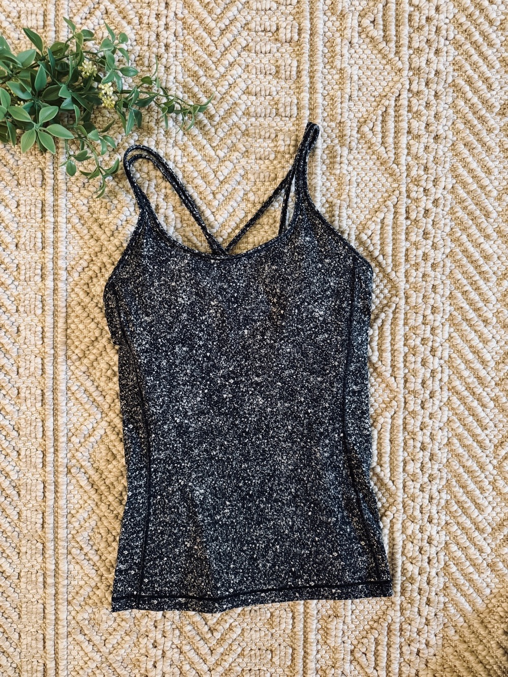 lululemon athletica Black Space-Dye Strappy Cami Tank